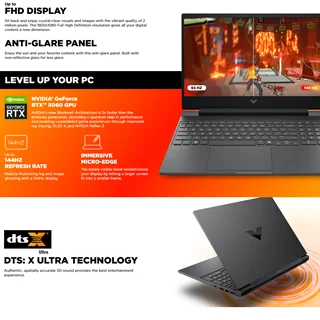 لپ تاپ 15.6 اینچی اچ پی مدل Victus 15t FA200-Core 7 240H-16GB DDR5 5600MHz-1TB SSD-RTX5060 8GB-FHD 144Hz-W — تصویر ۶