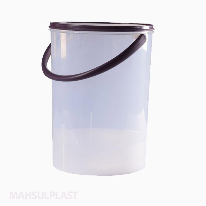 سطل شفاف درب دار دسته پلاستیکی 12 لیتری — تصویر ۲
