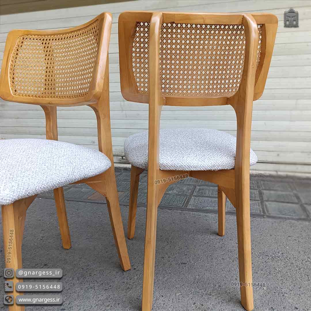 صندلی پشت حصیری مدل کینگ میلانو چوب راش — تصویر ۵