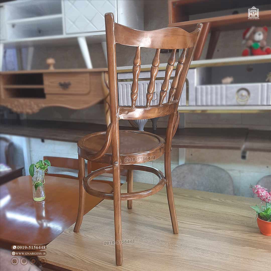صندلی میز ناهارخوری چوب راش لهستانی خراطی — تصویر ۴
