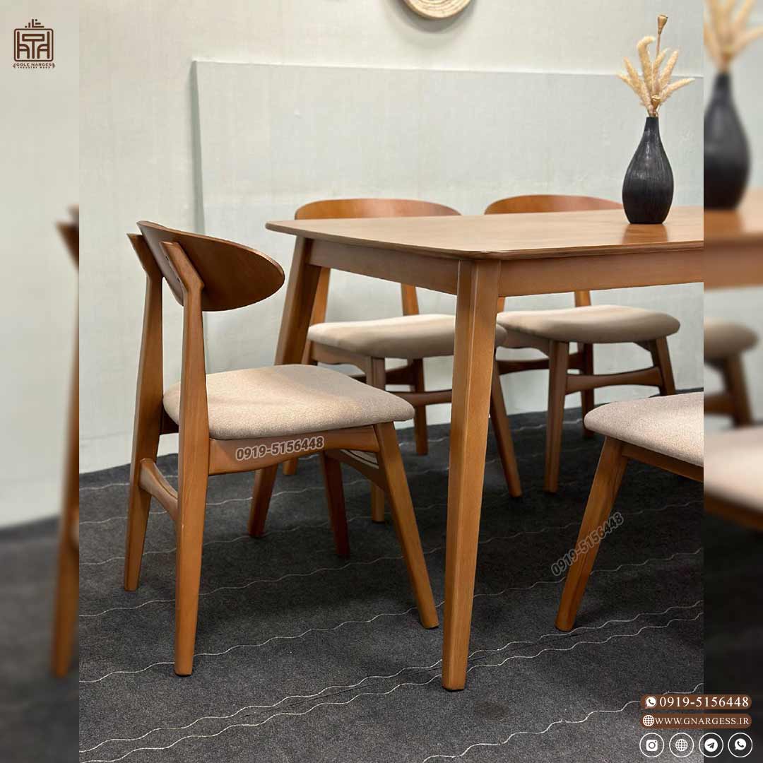 صندلی چوبی وان چوب راش پایه مخروطی — تصویر ۷