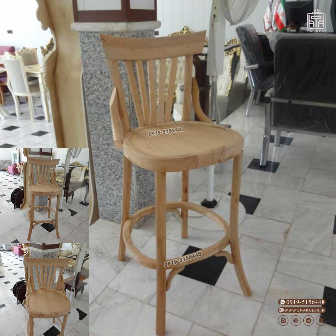 صندلی اپن چوبی لهستانی خام — تصویر ۷