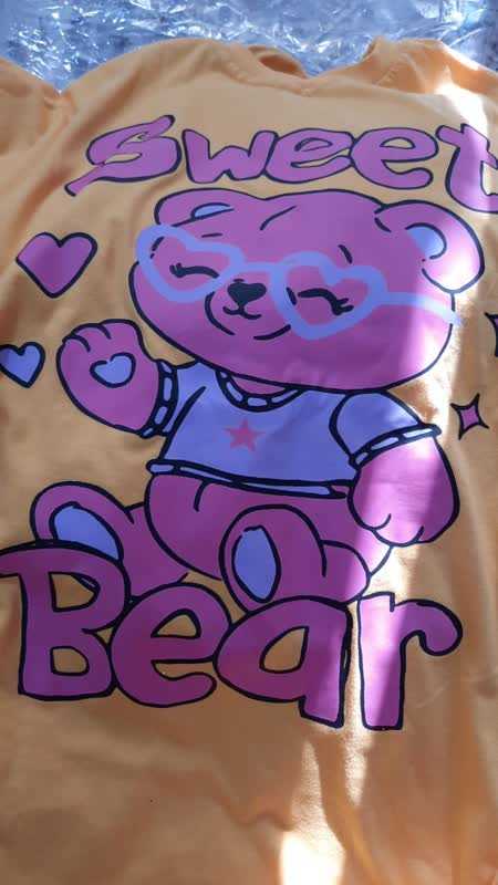 تیشرت دخترانه خرسی طرح SWEET BEAR — تصویر ۴