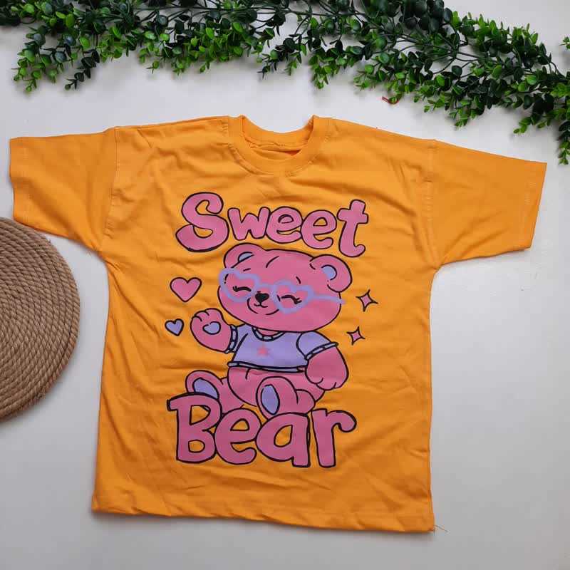 تیشرت دخترانه خرسی طرح SWEET BEAR — تصویر ۶