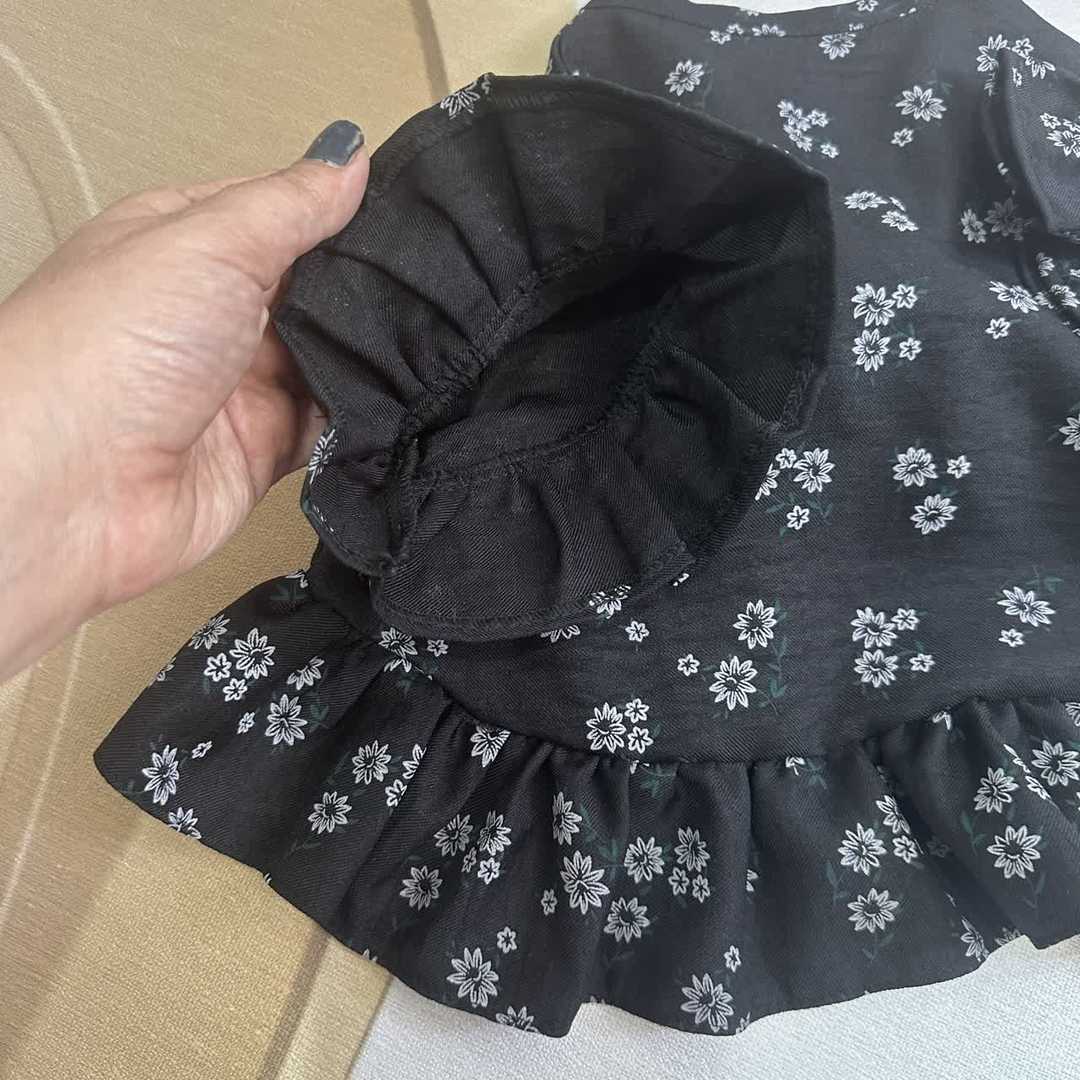 شومیز دخترانه مشکی گلدار ثنا — تصویر ۷