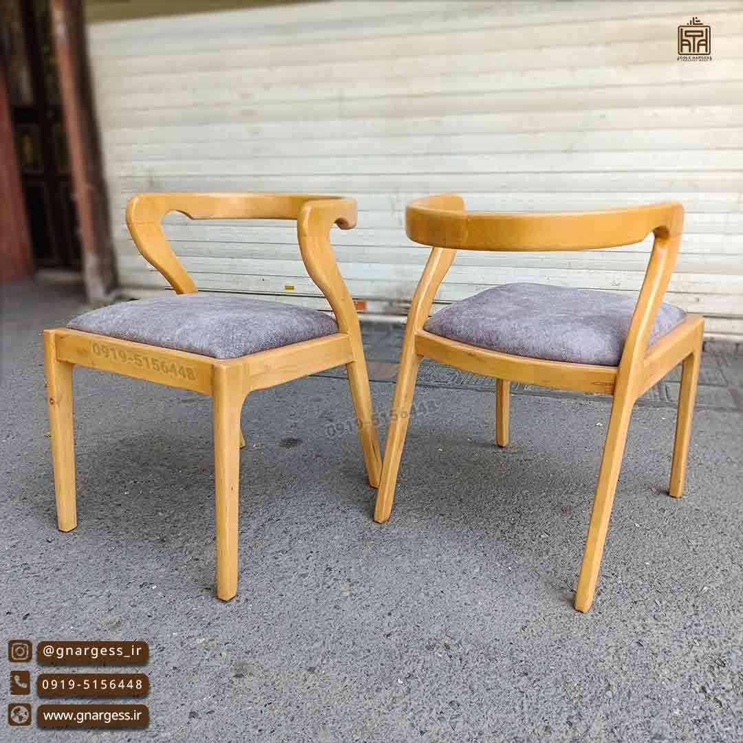 صندلی چوب راش مدل رونیز دسته منحنی — تصویر ۵