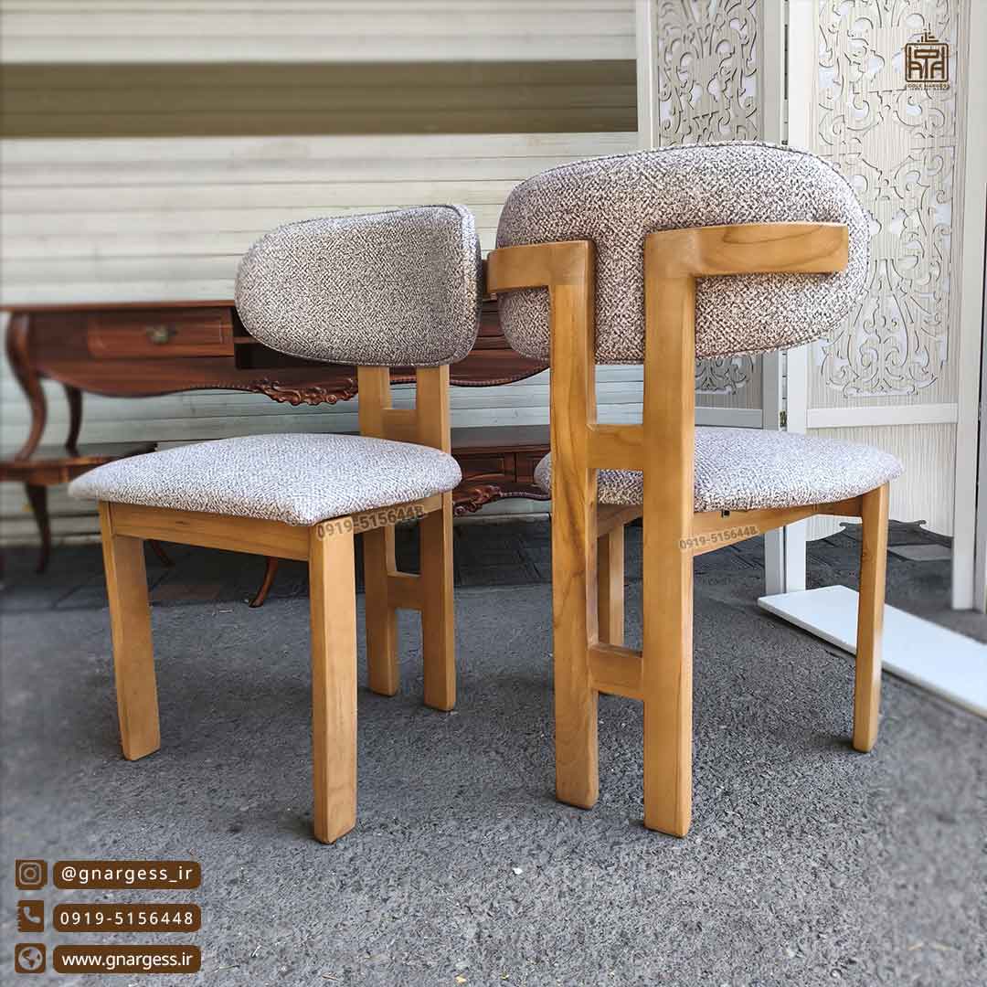 صندلی چوب راش طرح اچ مبلی جدید مناسب میز غذاخوری — تصویر ۲