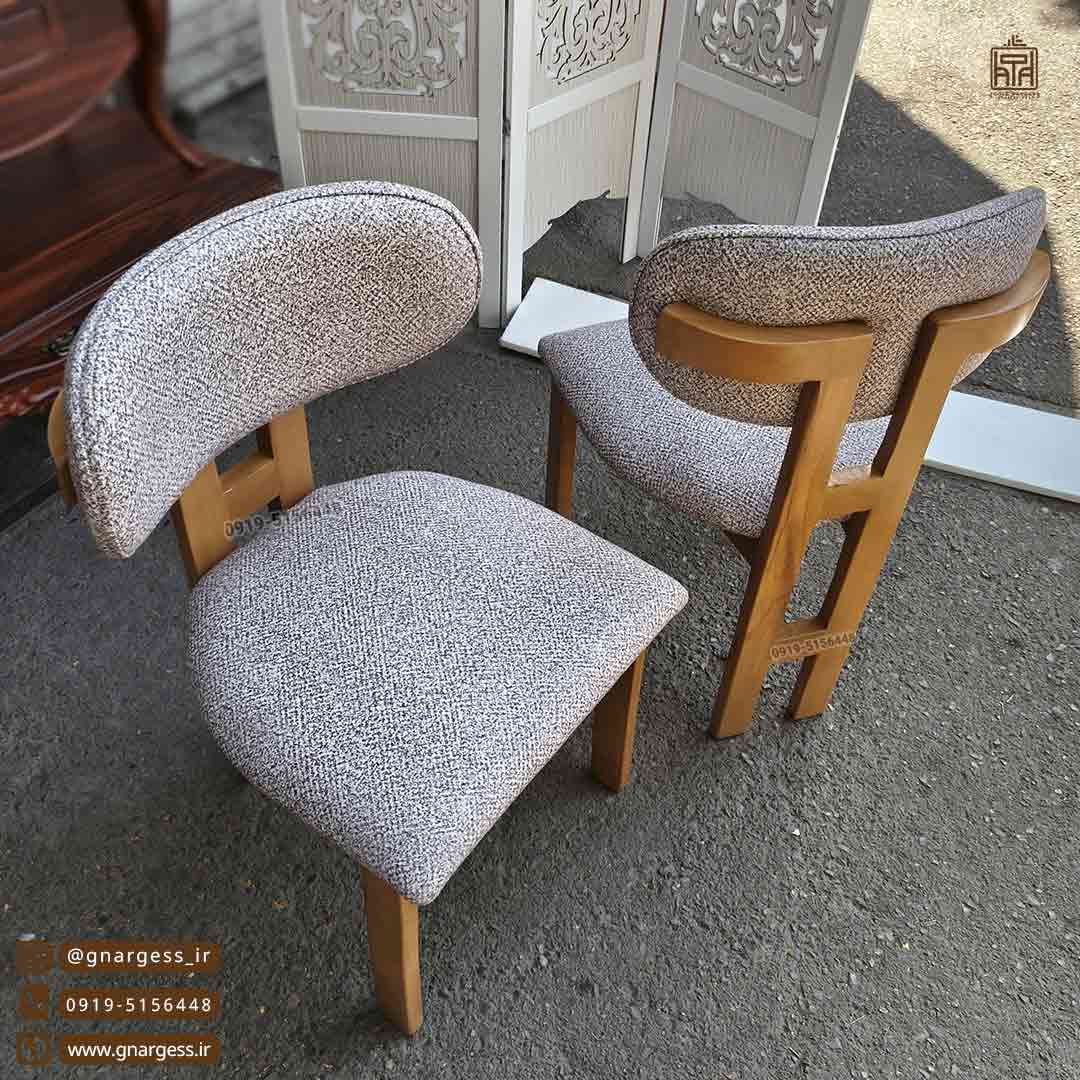 صندلی چوب راش طرح اچ مبلی جدید مناسب میز غذاخوری — تصویر ۳