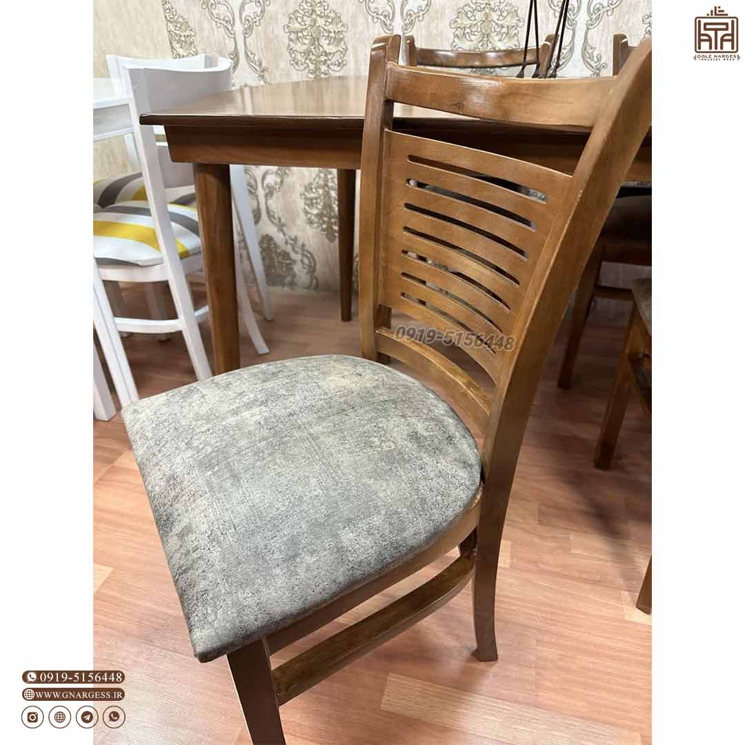 صندلی چوبی میز غذاخوری و ناهار خوری مدل آمریکایی — تصویر ۷