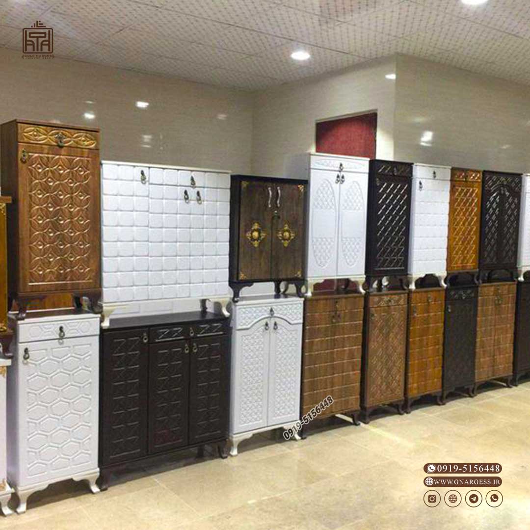 جاکفشی بزرگ کشودار 3 درب پایه پلاستیکی — تصویر ۸