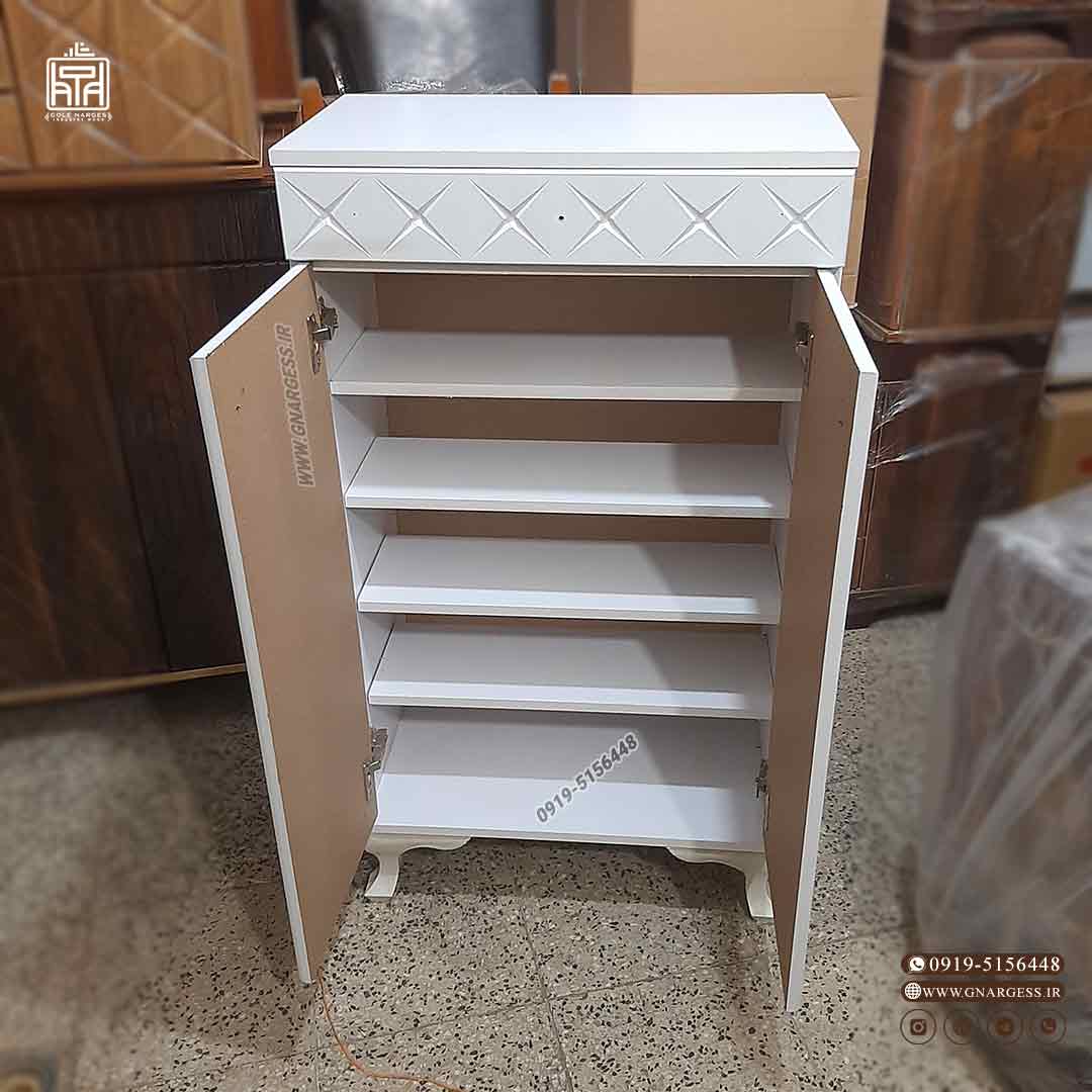 جاکفشی دو درب کشودار نما ام دی اف وکیوم پایه فایبر — تصویر ۸