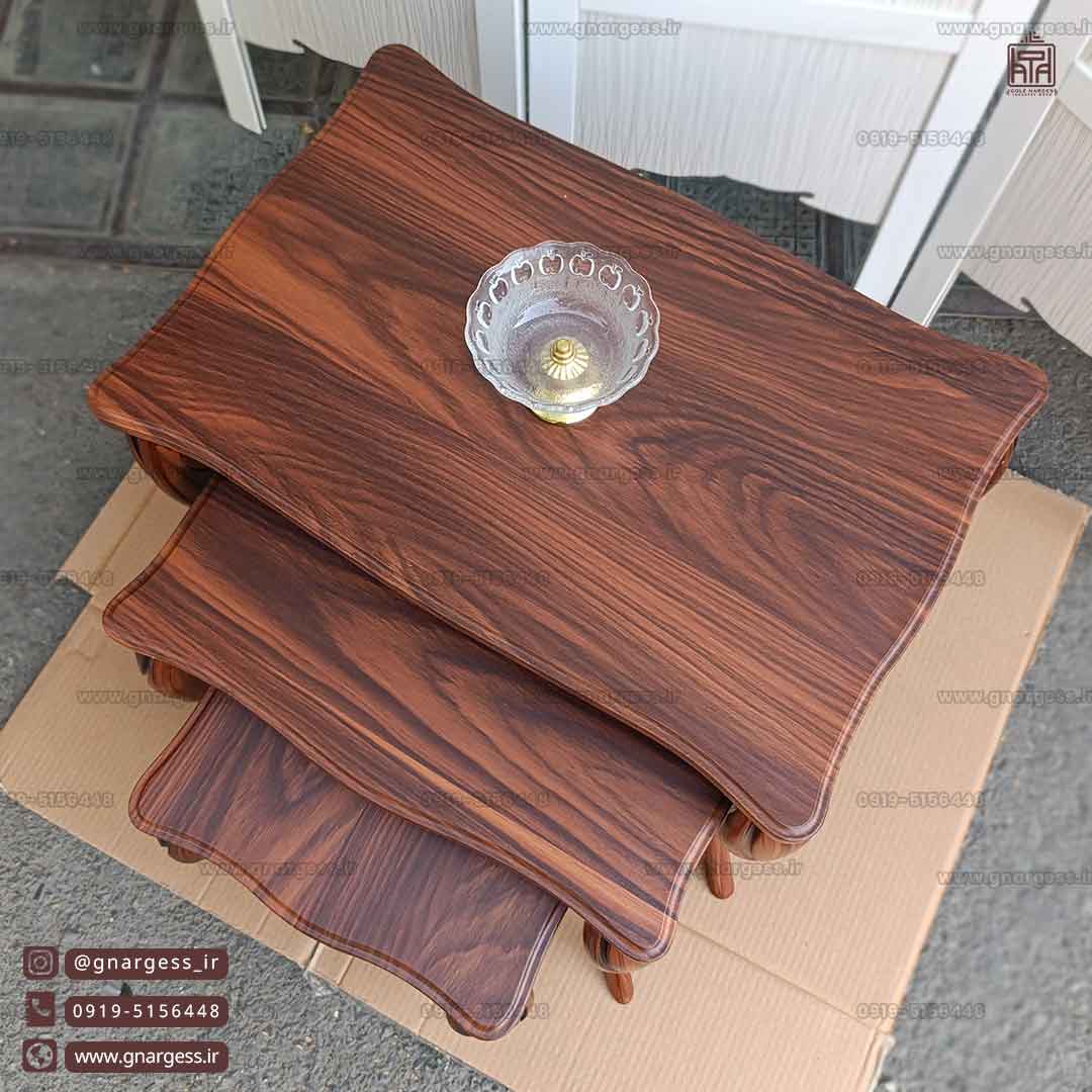 میز عسلی سه تیکه پیچک پایه پلیمری — تصویر ۶