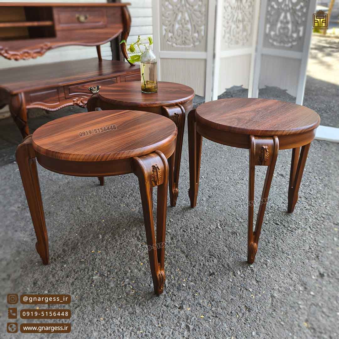 میزعسلی و میز کنار مبلی جدید گرد رینگی پایه پلیمری — تصویر ۴