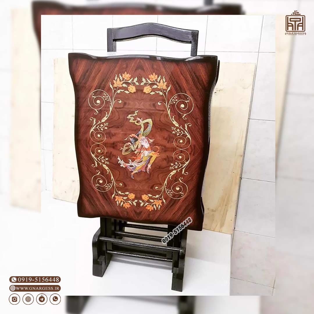 میز عسلی تاشو چمدانی مینیاتوری پولیشی — تصویر ۶