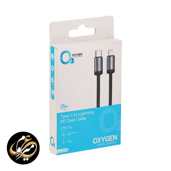 کابل پاور بانک USB-C به لایتنینگ اکسیژن مدل OXYGEN LX-22 — تصویر ۳