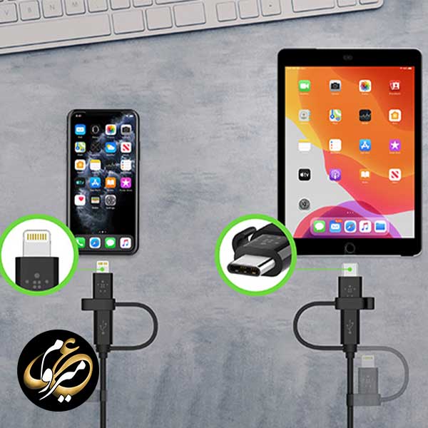 کابل شارژ 1 به 3 بلکین طول 1 متر مدل Belkin CAC001bt1M — تصویر ۶