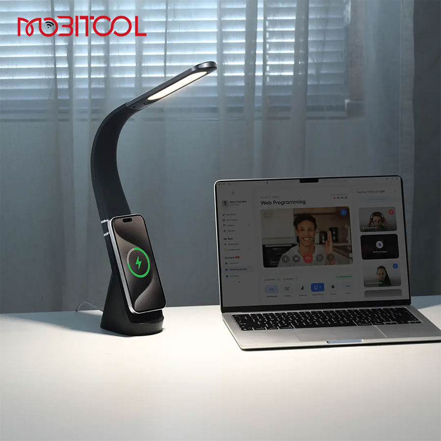 چراغ مطالعه و شارژر وایرلس گرین لاین Green Lion Mag LED Desk Lamp — تصویر ۵