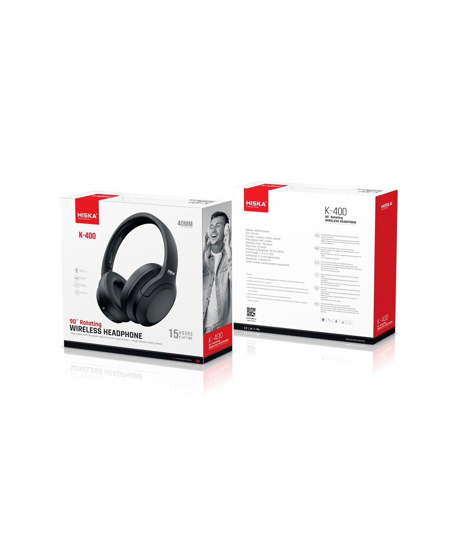 هدفون بی سیم هیسکا HISKA مدل K-400 — تصویر ۳