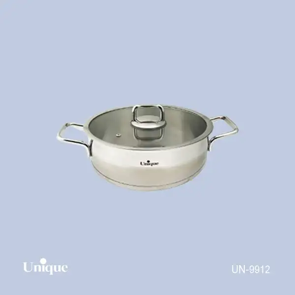 تابه استیل یونیک سایز 24 مدل فلت کد UN-9912