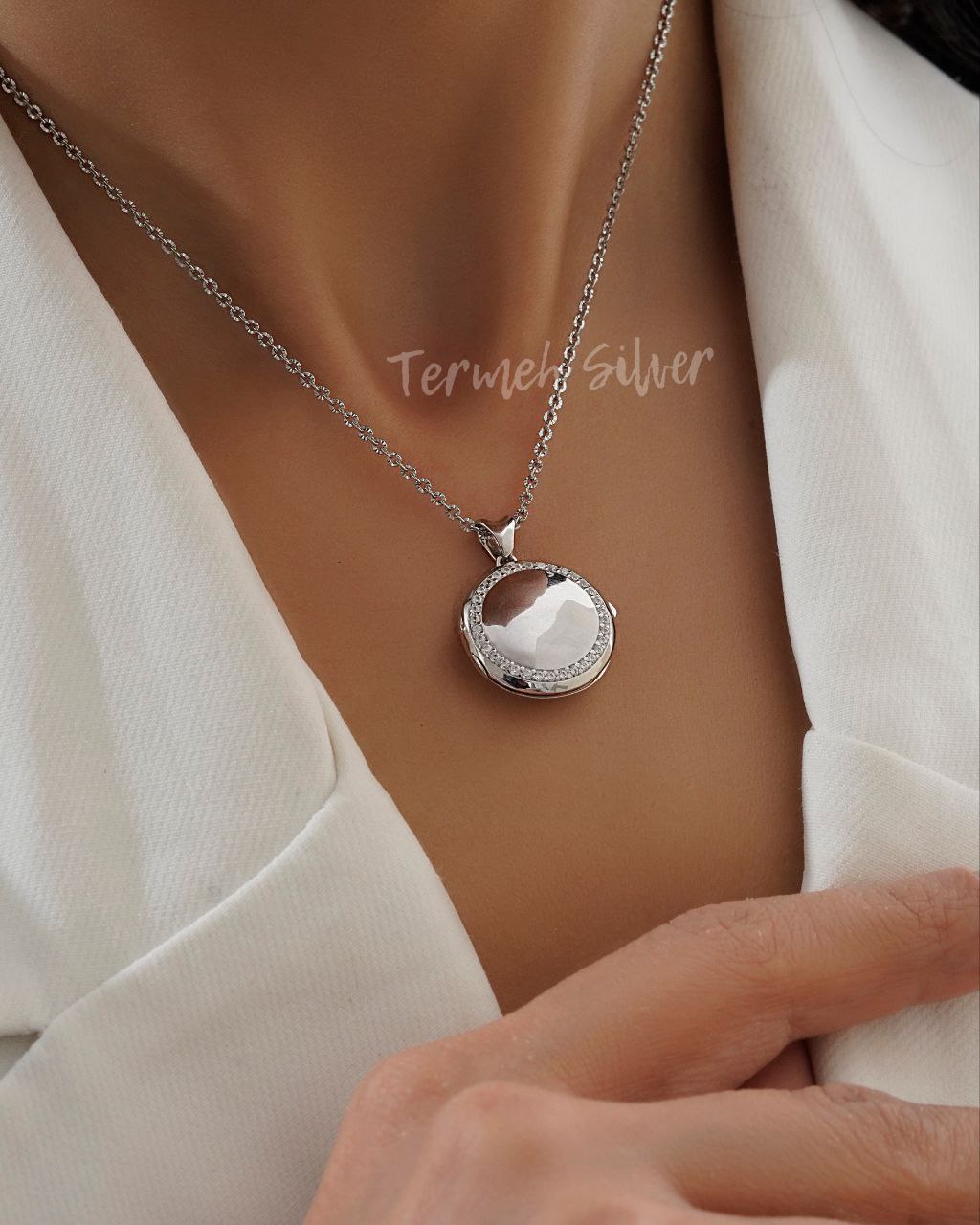 لاکت نقره طرح دایره 1188 MT