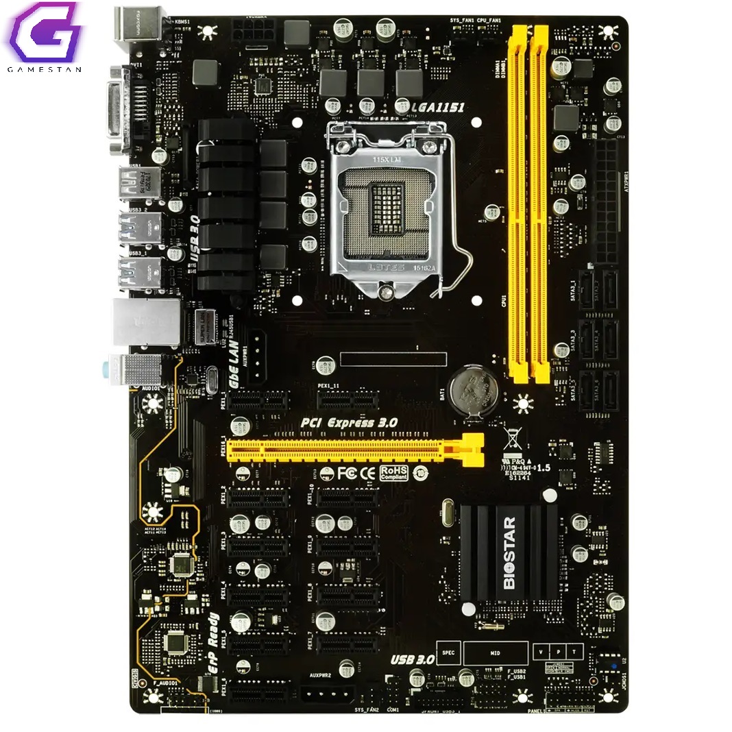 باندل مادربرد بایوستار به همراه پردازنده مدل Biostar TB250-BTC PRO – کار کرده