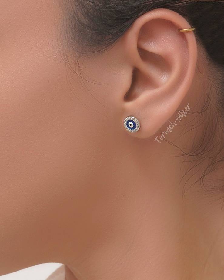 گوشواره نقره چشم نظر GT 1229