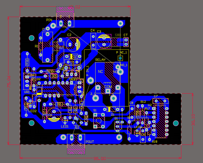 فایل pcb آلتیوم برد کنترل بار 1 تا 40 آمپر تک فاز AC
