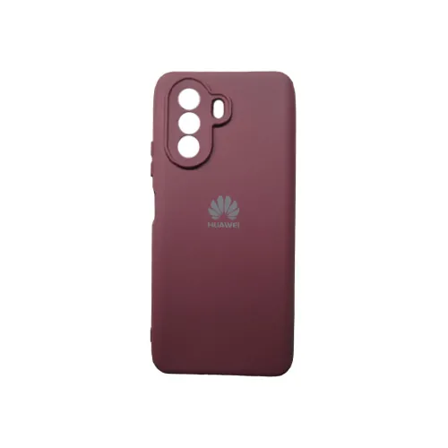 قاب سیلیکونی High Copy لوگودار Huawei Nova Y70 زرشکی