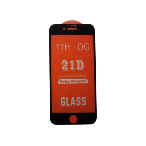 محافظ صفحه نمایش شیشه ای Iphone 6 / 6S / 7 / 8 / SE 2020 21D مشکی — تصویر ۲