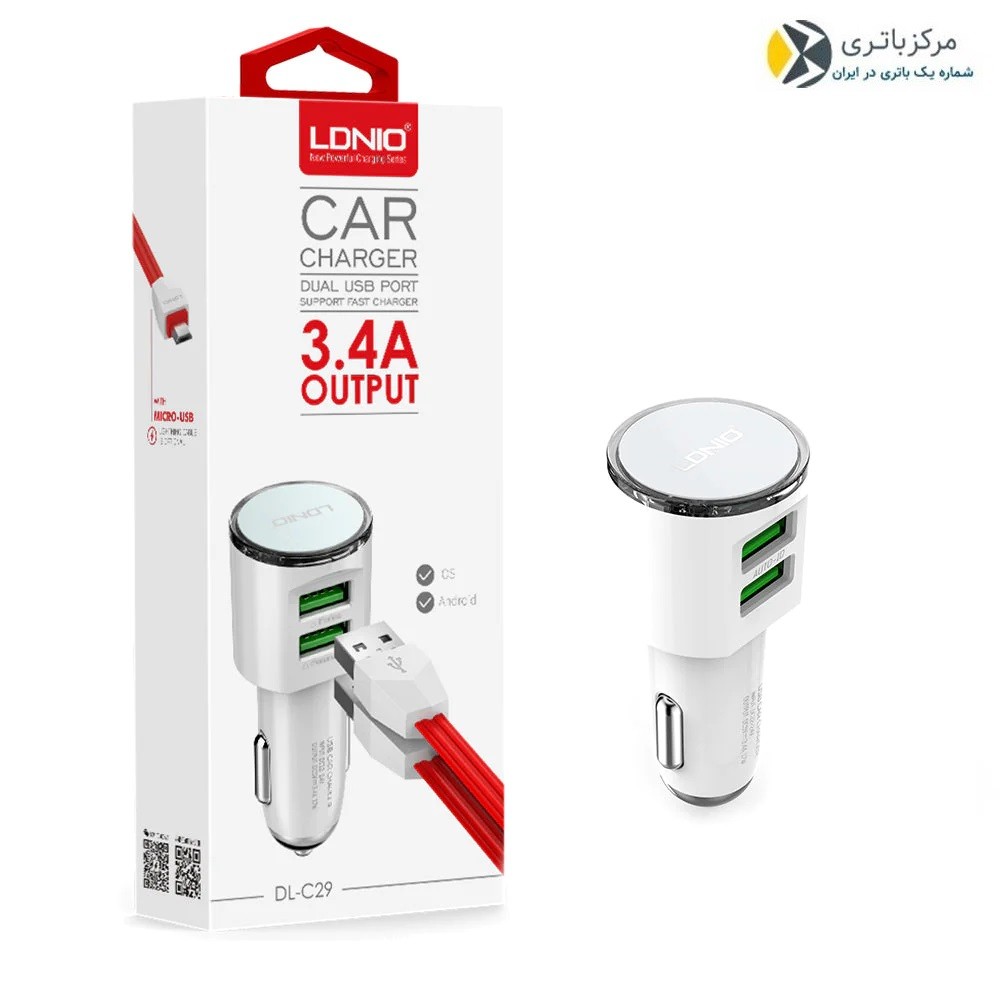 شارژر فندکی Ldnio مدل DL-C29 فست شارژر — تصویر ۲