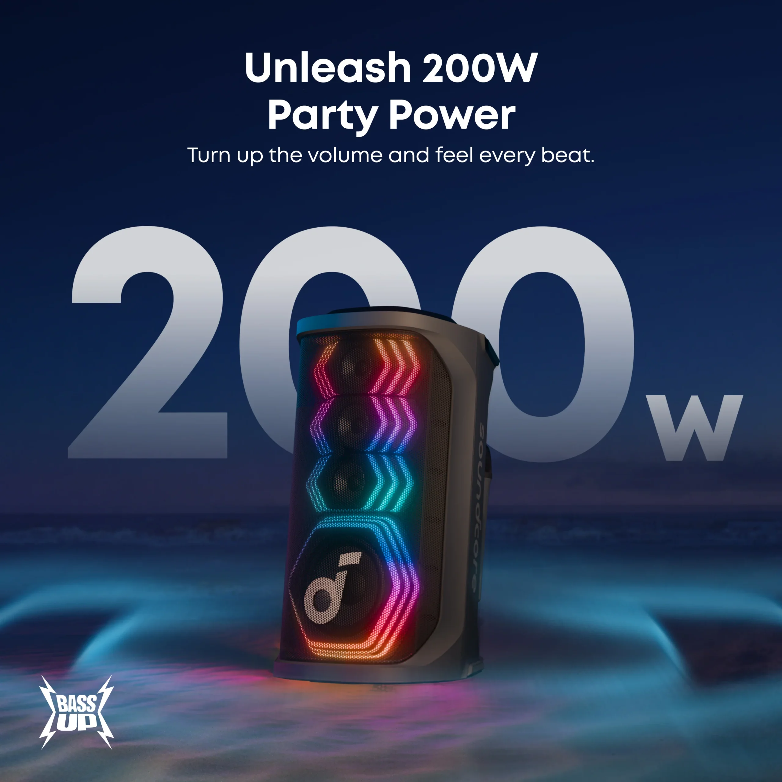 اسپیکر پارتی باکس انکر با توان 200 وات Soundcore Rave 3S مدل A31A3 — تصویر ۴