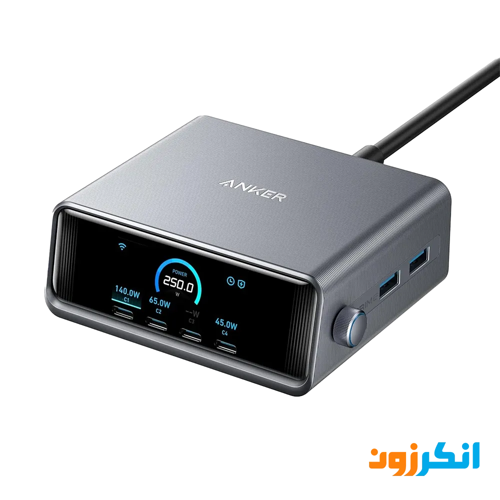 شارژر رومیزی 250 وات انکر با 6 پورت خروجی مدل A2345 — تصویر ۲