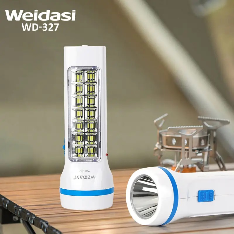 چراغ قوه شارژی پرتابل LED اضطراری Weidasi مدل WD-327 — تصویر ۳