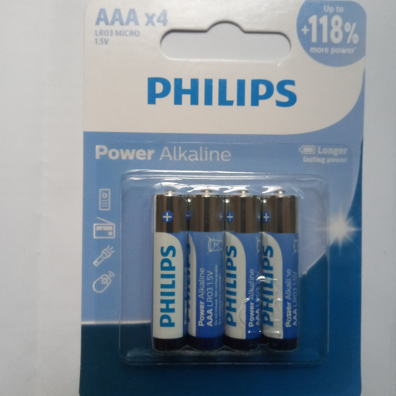باتری قلمی و نیم قلمی فیلیپس مدل Power Alkaline بسته هشت عددی — تصویر ۳