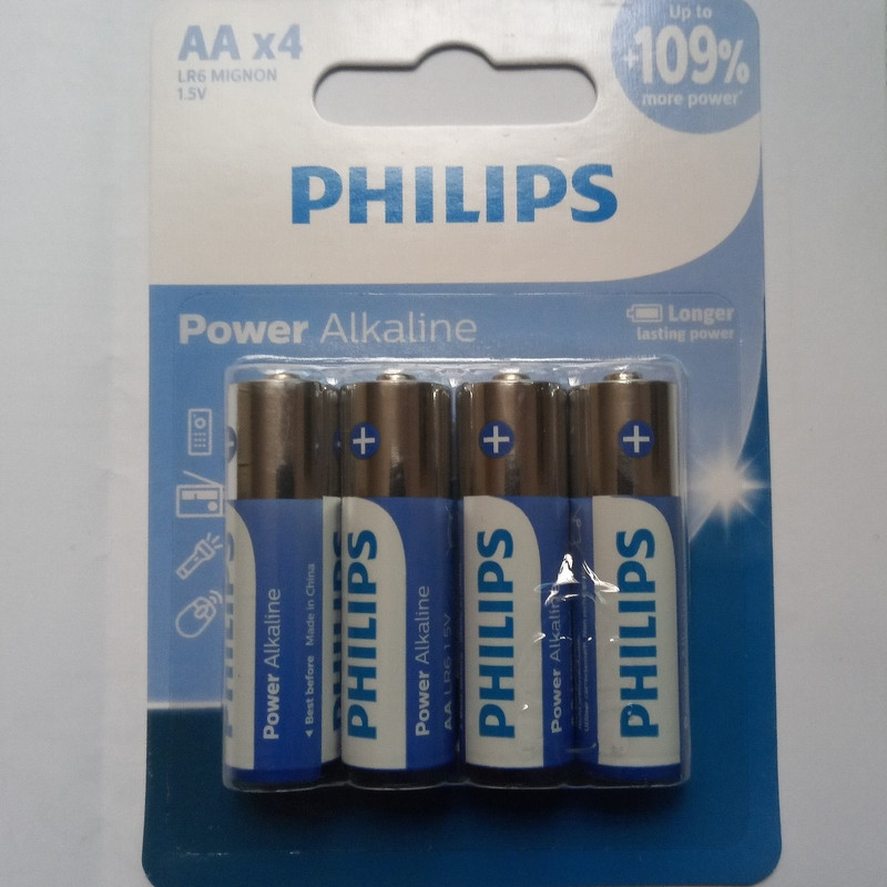 باتری قلمی و نیم قلمی فیلیپس مدل Power Alkaline بسته هشت عددی — تصویر ۴