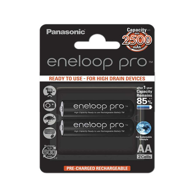 باتری قلمی قابل شارژ پاناسونیک مدل Eneloop Pro بسته 12 عددی — تصویر ۴