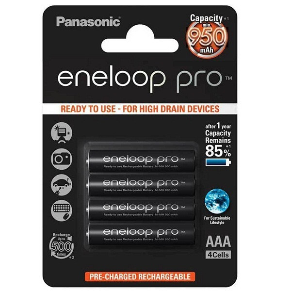 باتری نیم قلمی قابل شارژ پاناسونیک مدل Eneloop بسته 4 عددی — تصویر ۲