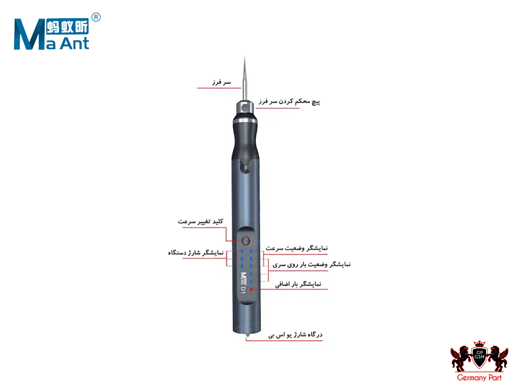 فرز مینیاتوری انگشتی SMART ELECTRIC SHARPENING PEN D1 MaAnt