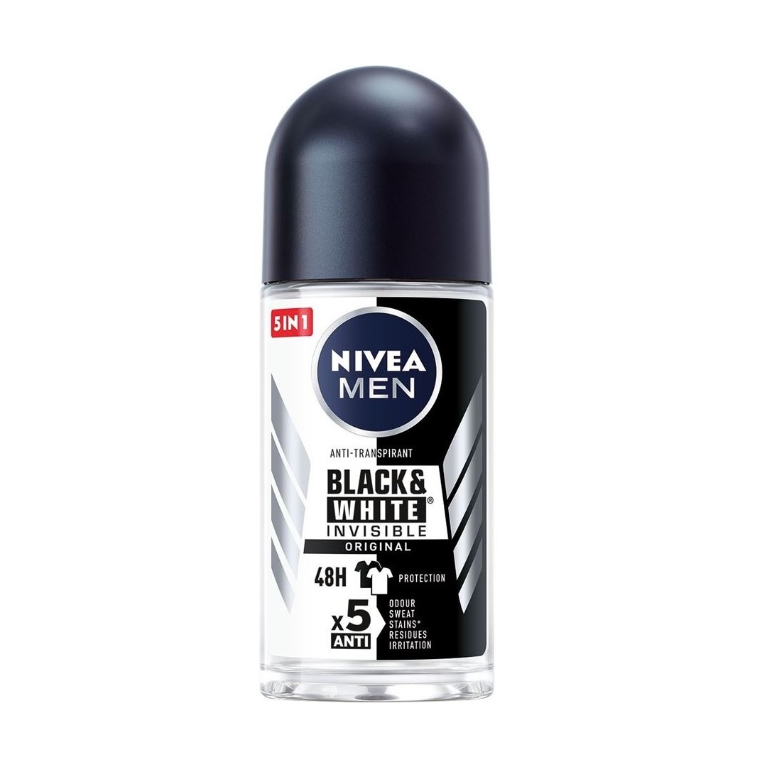 رول ضد تعریق نیوآ مدل Black and White Invisible Original مردانه 50 میلی لیتر