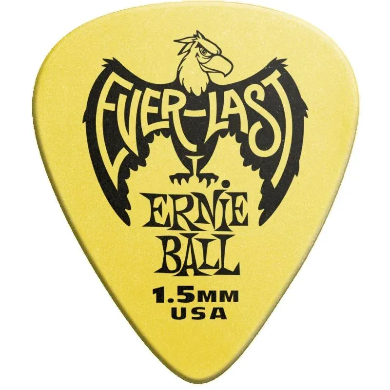 Ernie ball Everlast Guitar 1.5mm Yellow Picks Plectrums – 9195