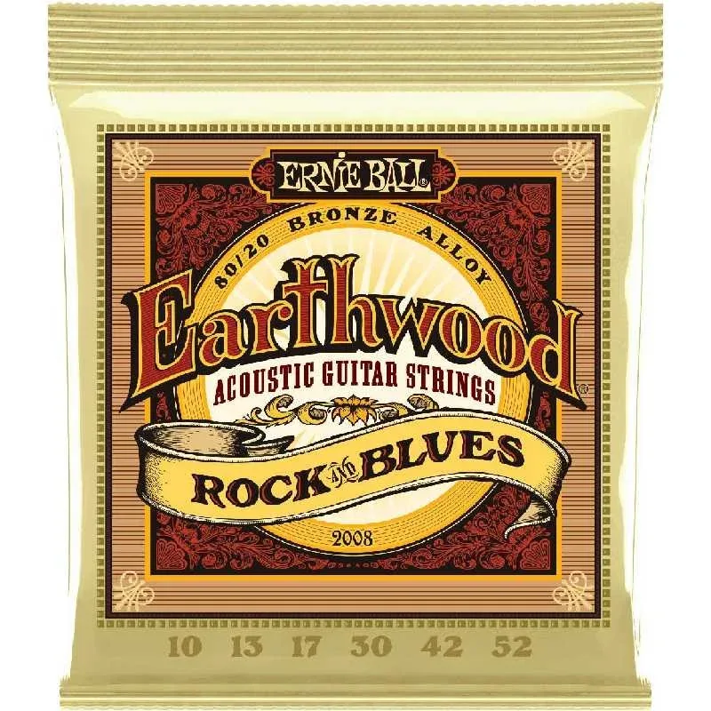 Ernie Ball Earthwood 80/20 Bronze Acoustic Guitar Strings Rock n Blues 10-52 – 2008