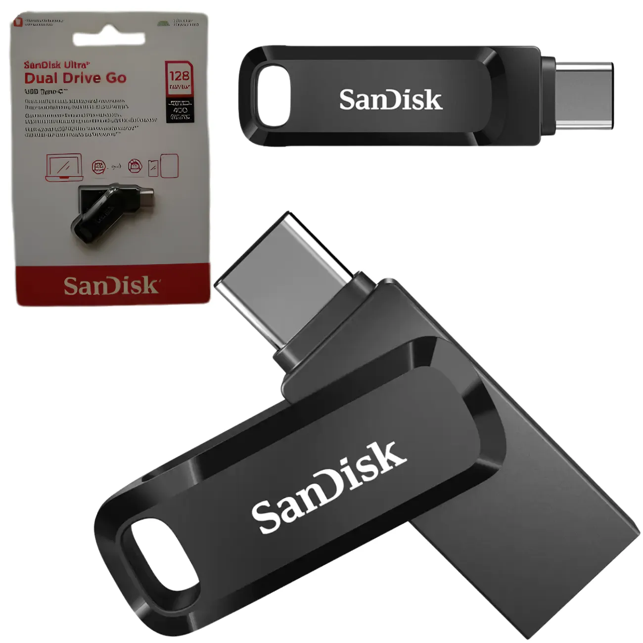 فلش مموری دو طرفه سن دیسک مدل Ultra Dual Drive Go ظرفیت 128 گیگابایت — تصویر ۲