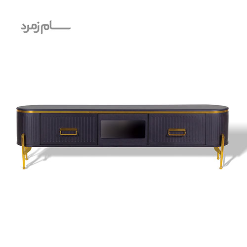 میز تلویزیون متین R250 مشکی طلایی — تصویر ۲
