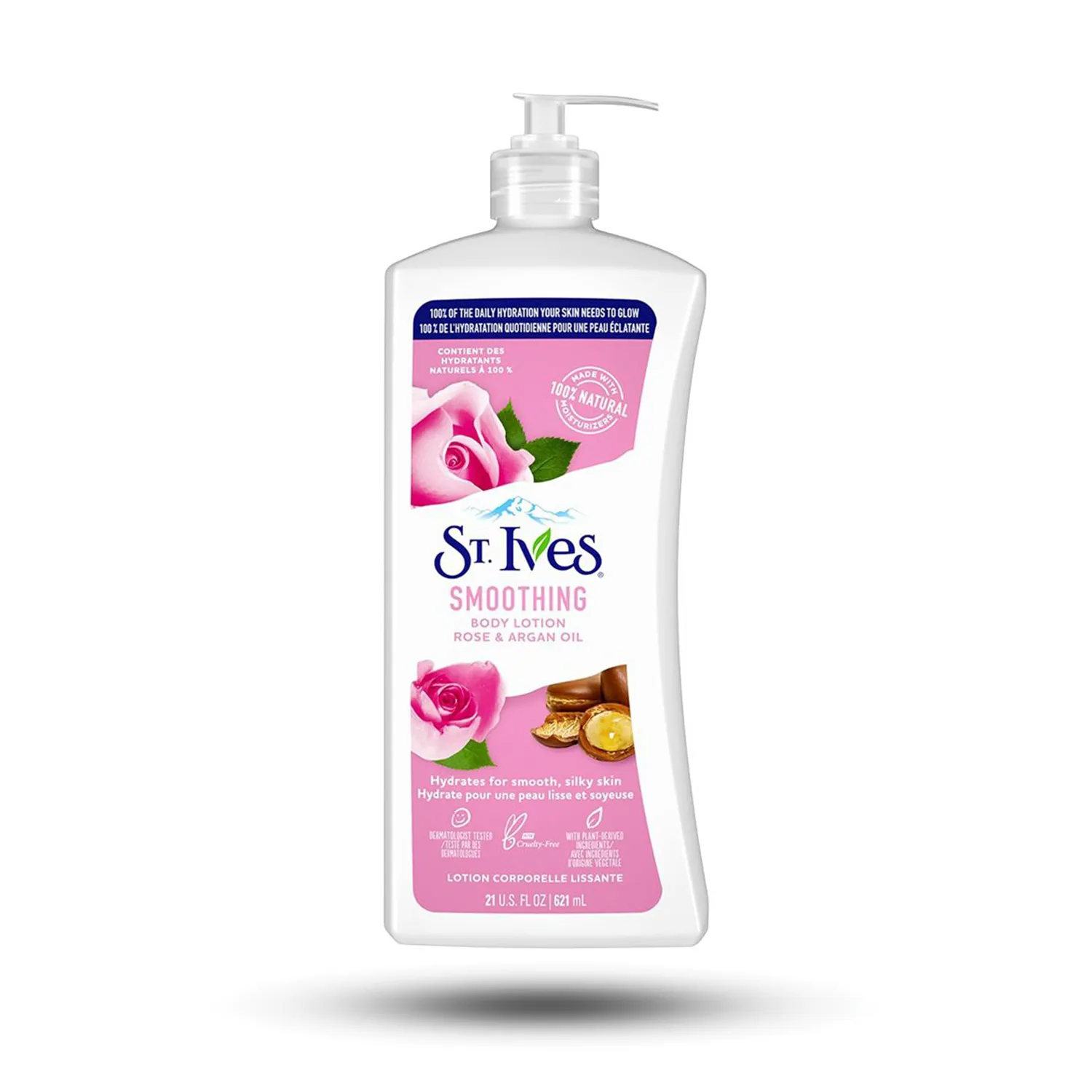 لوسیون بدن سنت ایوز SMOOTHING حاوی گل رز و روغن آرگان حجم 621 میل