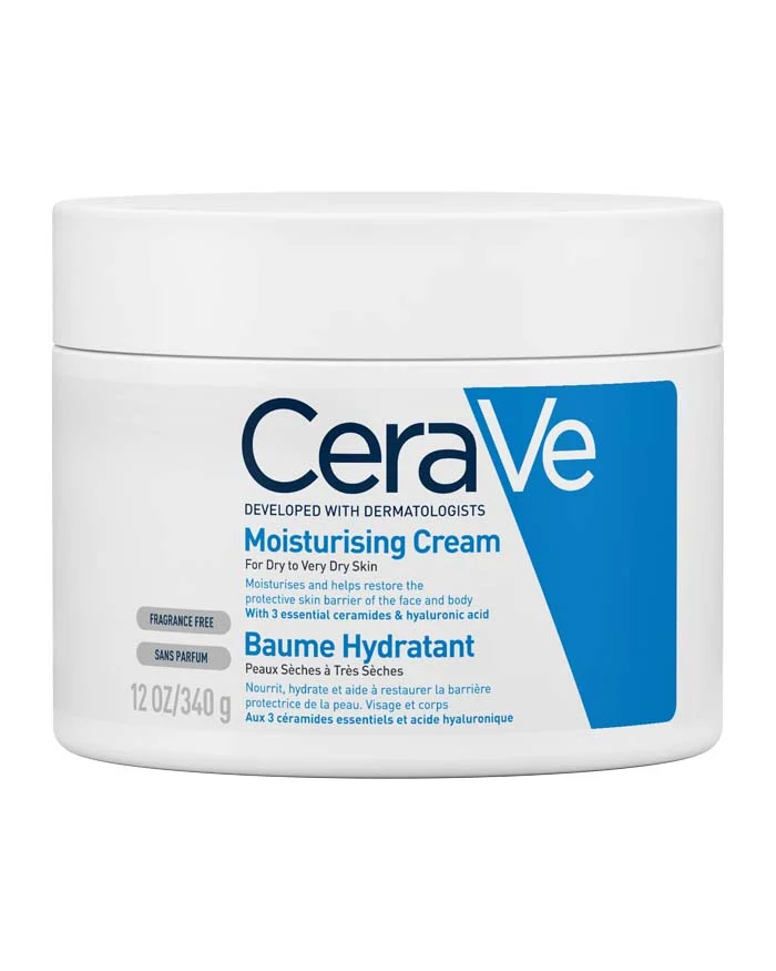 کرم آبرسان و مرطوب کننده سراوی CeraVe کاسهای مخصوص پوست خشک و خیلی خشک 340 گرم — تصویر ۲