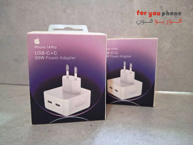 شارژر ۵۰ وات اپل دو پورت USB-C