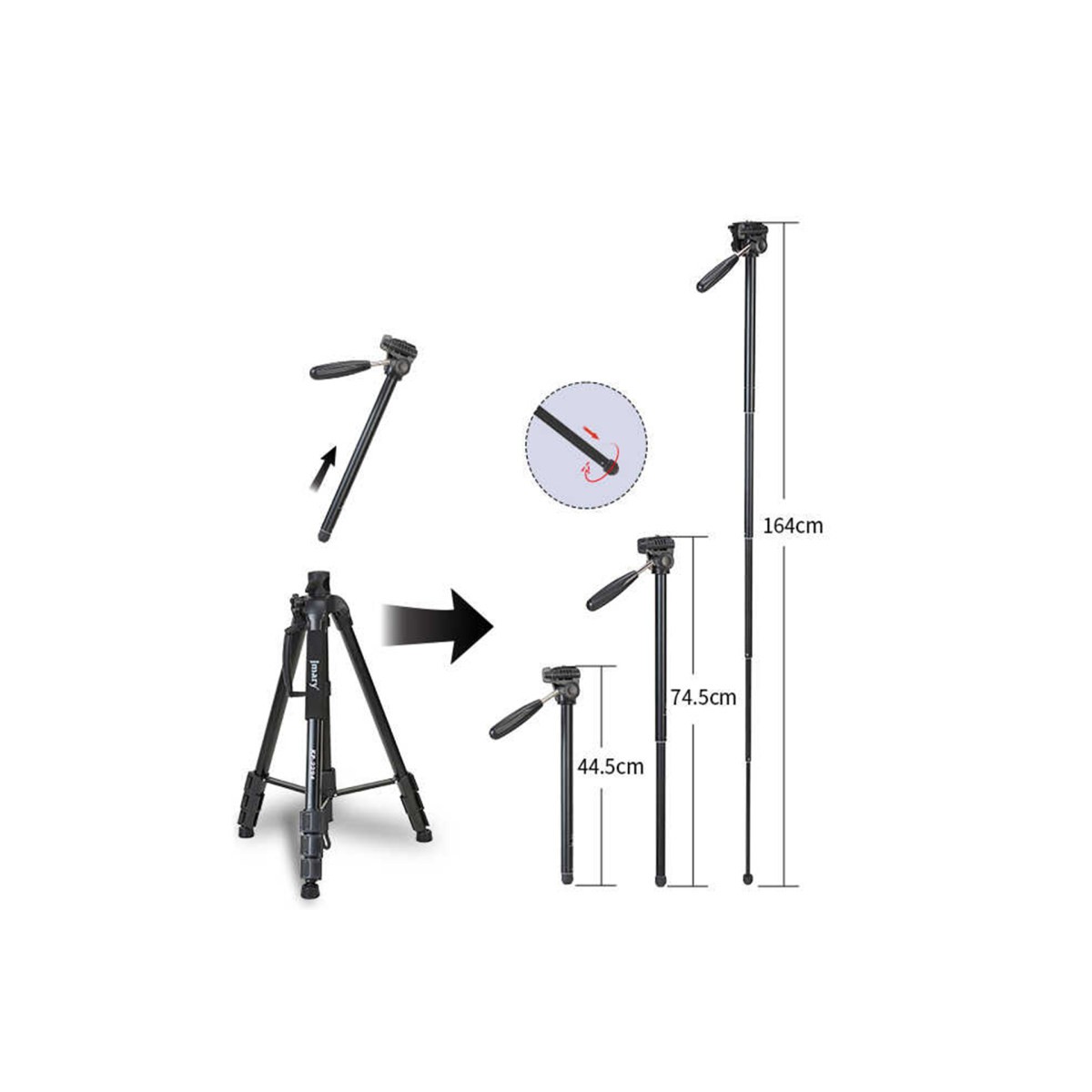 سه پایه عکاسی جی ماری مدل Jmary KP-2294 Camera Tripod — تصویر ۸