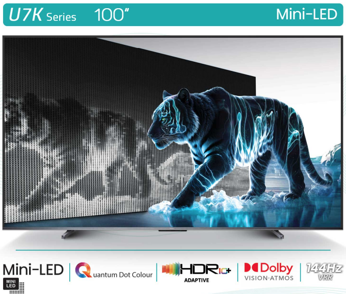 تلویزیون هوشمند هایسنس مدل LED 100 U7K