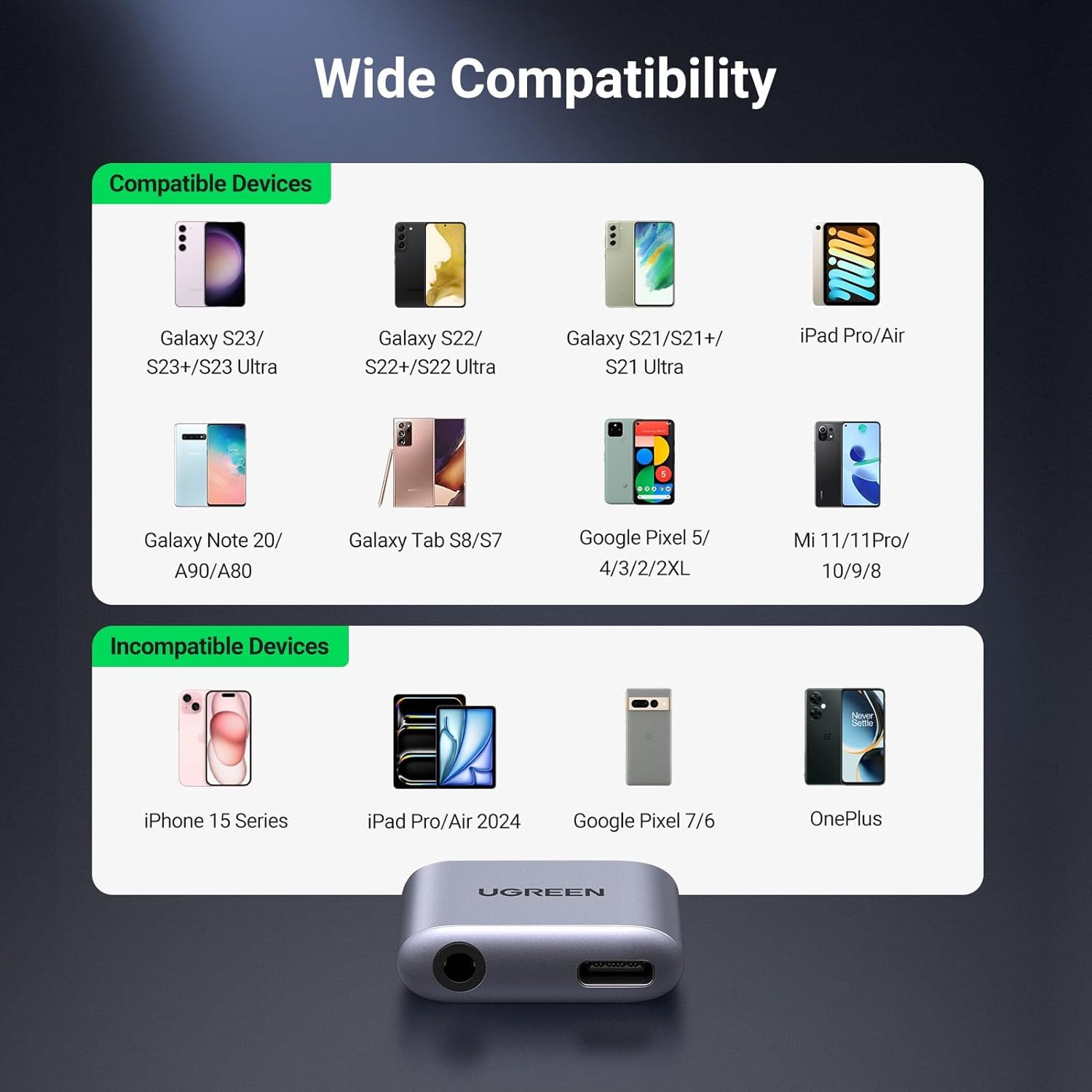 تبدیل Type-c به 3.5mm یوگرین مدل CM231 60164 — تصویر ۶