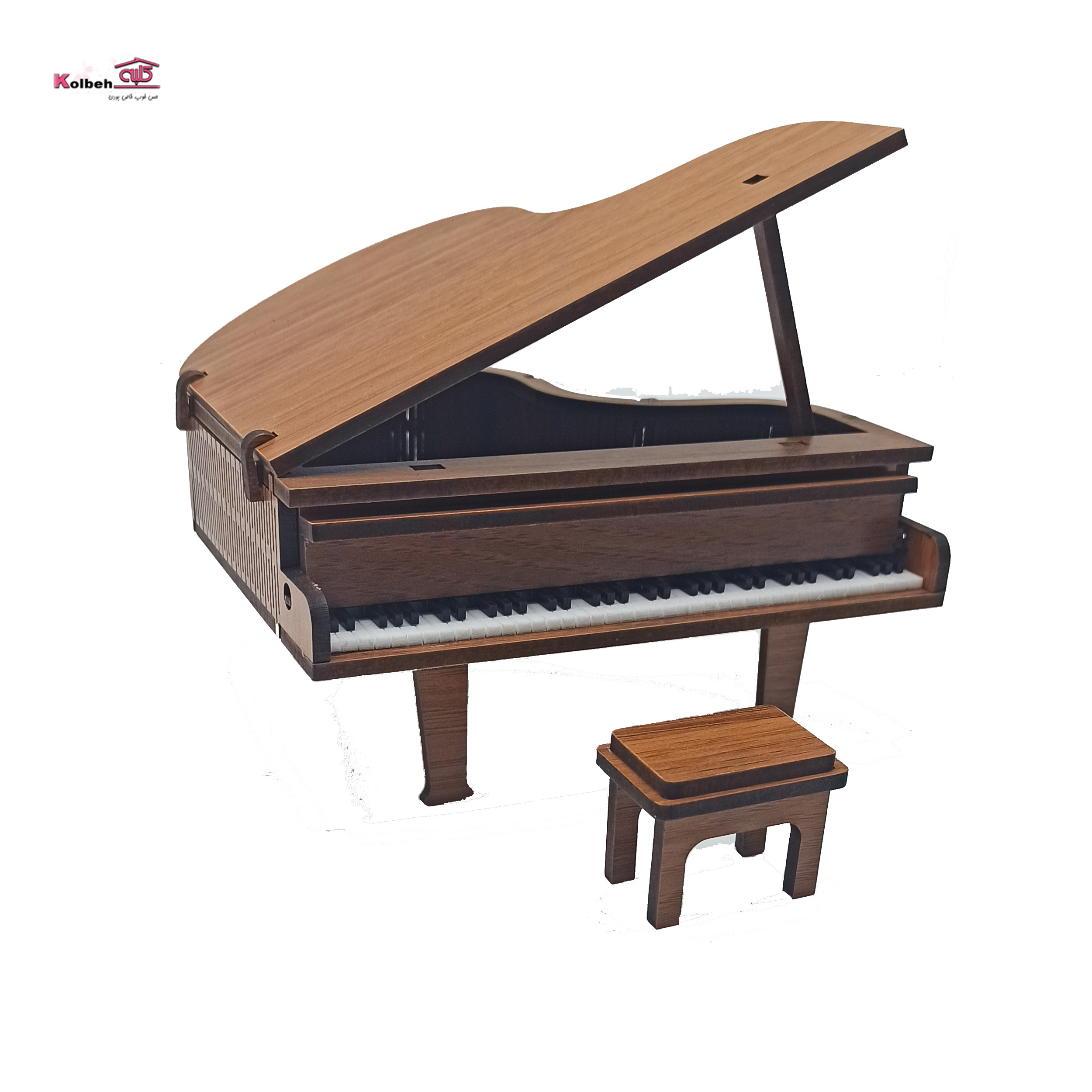 پیانو رویال ساز دکوری چوبی Royal wooden piano decorative instrument — تصویر ۲